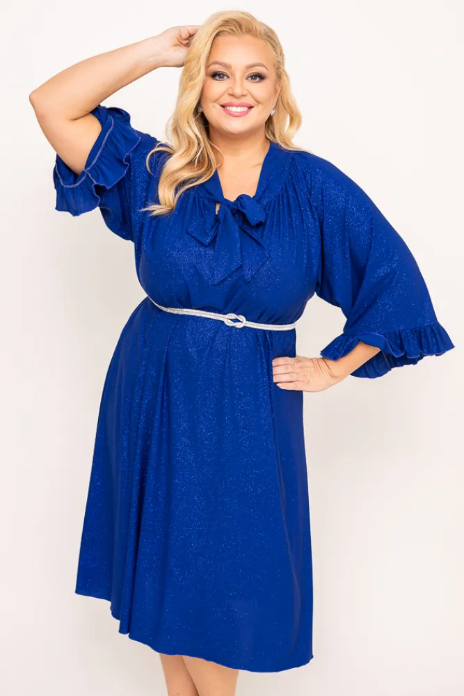 Polski Chabrowa Sukienka brokatowa KARDIN