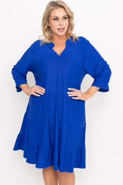 Polski Chabrowa Sukienka brokatowa KLENI