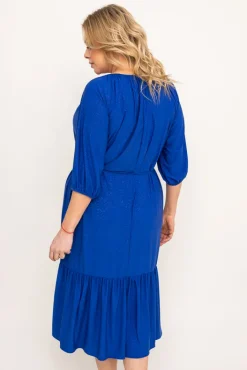 Polski Chabrowa Sukienka brokatowa z paskiem PENTUZI