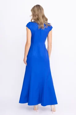 Polski Chabrowa Sukienka błyszcząca ARIEL