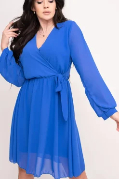 Włoski Chabrowa Sukienka Elegancka PERLA