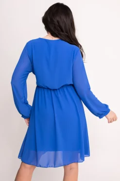 Włoski Chabrowa Sukienka Elegancka PERLA