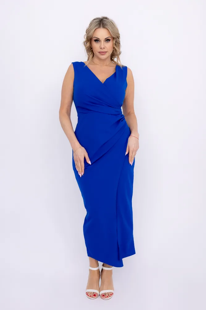 Włoski Chabrowa Sukienka kopertowa SERMINA