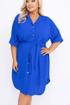 Polski Chabrowa Sukienka koszulowa MERTINA