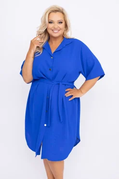 Polski Chabrowa Sukienka koszulowa MERTINA