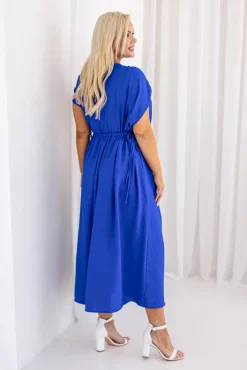 Włoski Chabrowa Sukienka LASTIA