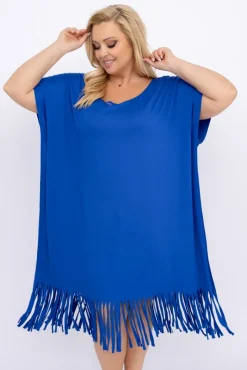 Polski Chabrowa Sukienka z frędzlami RIVINO