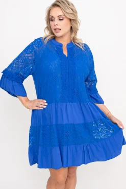 Włoski Chabrowa Sukienka z haftem TULUZI