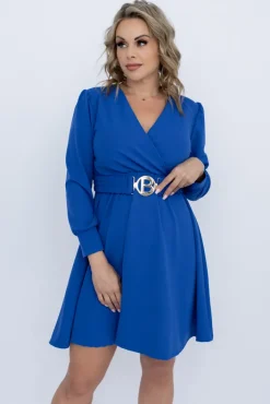 Włoski Chabrowa Sukienka z paskiem SARMANIA