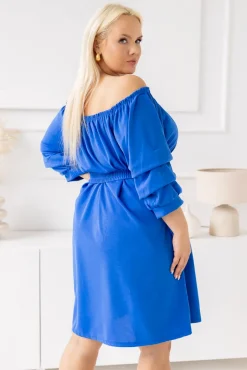 Włoski Chabrowa Sukienka z paskiem VOUGI