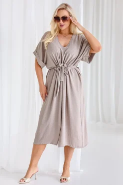 Polski Ciemnobeżowa Sukienka MICHIGAN