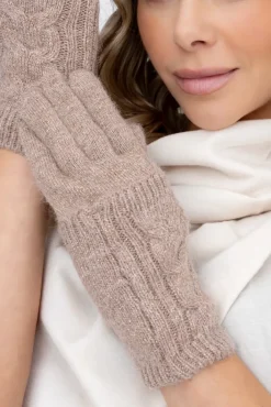 Polski Ciemnobeżowe rękawiczki RUSTIO