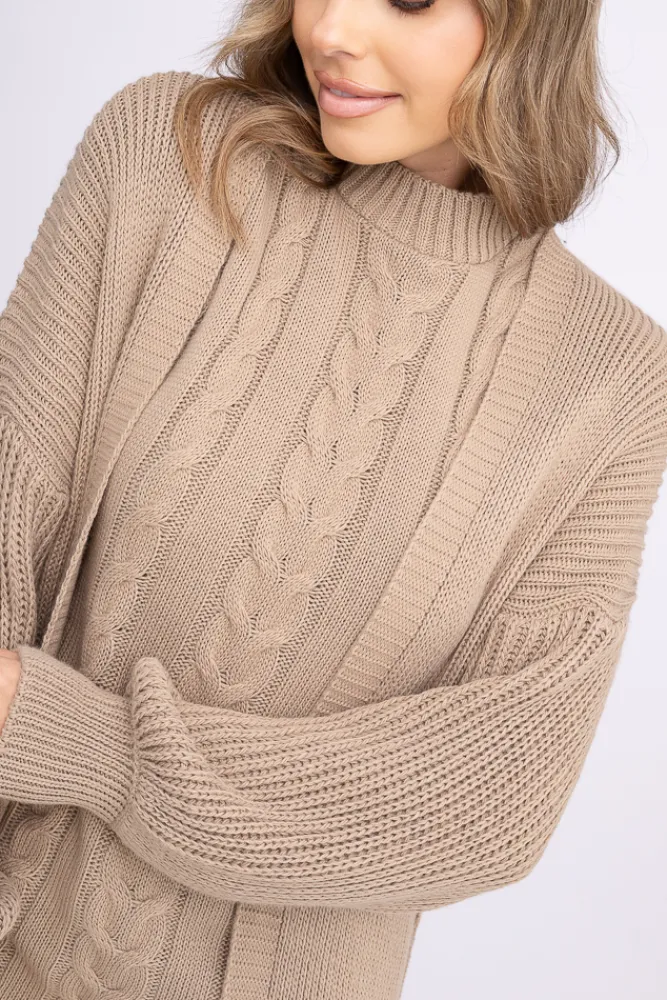 Damskie Włoski Ciemno Komplet sweterkowy ROSA