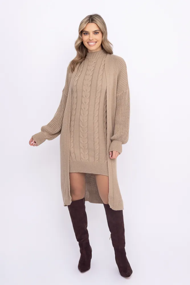 Damskie Włoski Ciemno Komplet sweterkowy ROSA