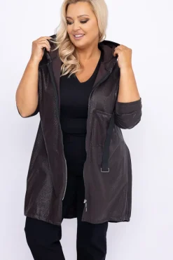 Damskie Polski Ciemnobrązowa Kurtka przeciwdeszczowa LIXURO Wzór 3