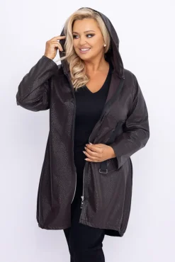 Damskie Polski Ciemnobrązowa Kurtka przeciwdeszczowa LIXURO Wzór 3