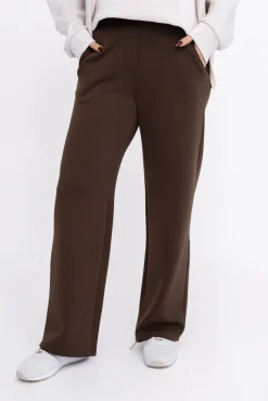 Damskie Włoski Ciemnobrązowe Spodnie WANTERO