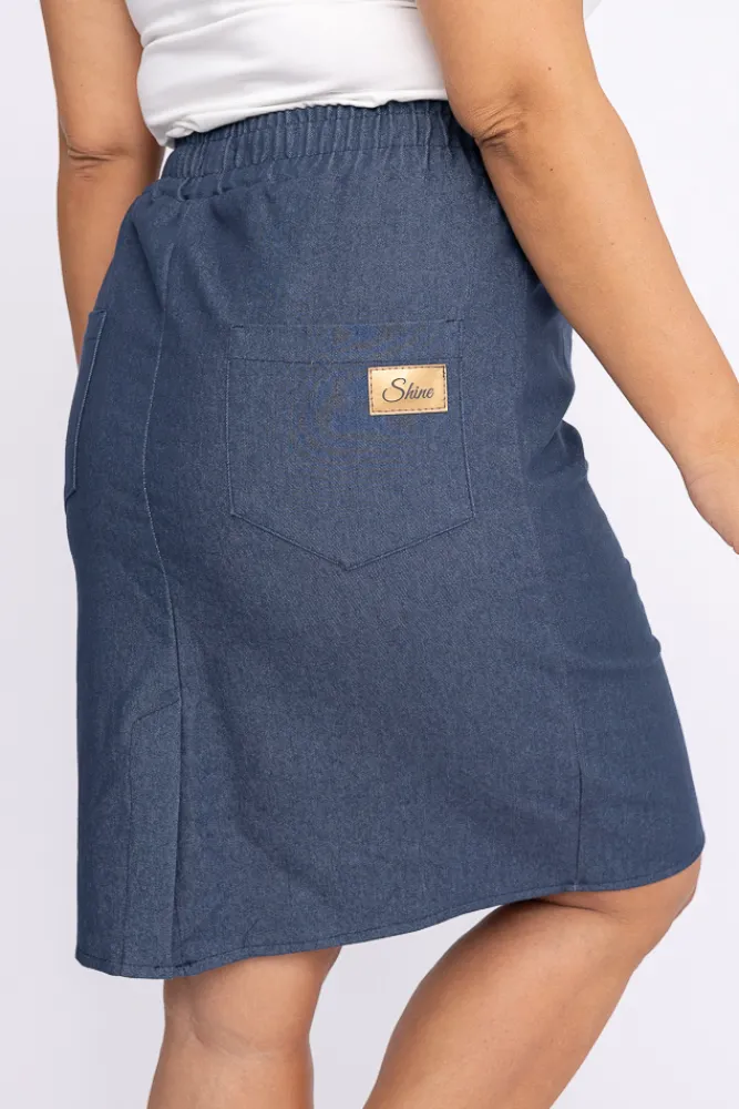 Polski Ciemnoniebieska Spódnica KARLIN