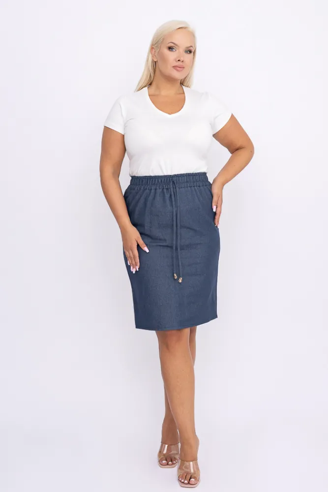 Polski Ciemnoniebieska Spódnica KARLIN