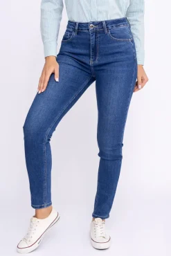 Damskie Ciemnoniebieskie Spodnie jeansowe VINTURI