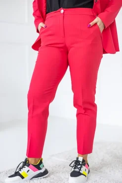 Damskie Polski Ciemnoróżowe Spodnie garniturowe TENZI