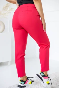 Damskie Polski Ciemnoróżowe Spodnie garniturowe TENZI