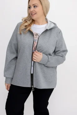 Damskie Włoski Ciemnoszara Bluza z kapturem KORDIEN