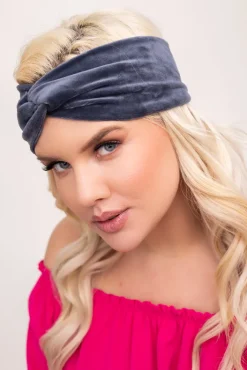 Ciemnoszara Opaska welurowa CADIO