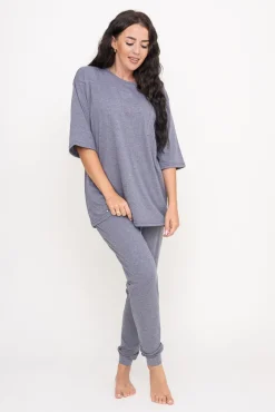 Polski Ciemnoszara Piżama z długimi spodniami REVENTI