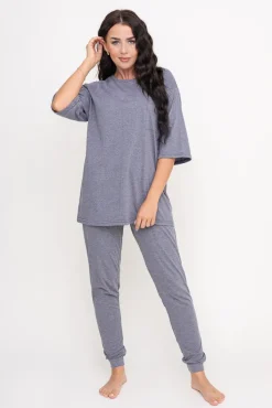 Polski Ciemnoszara Piżama z długimi spodniami REVENTI