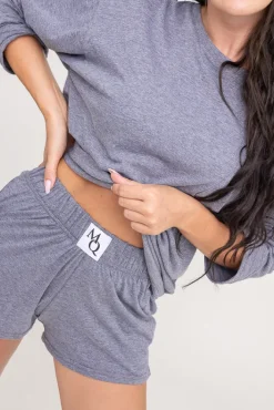 Polski Ciemnoszara Piżama z szortami LEKREZI