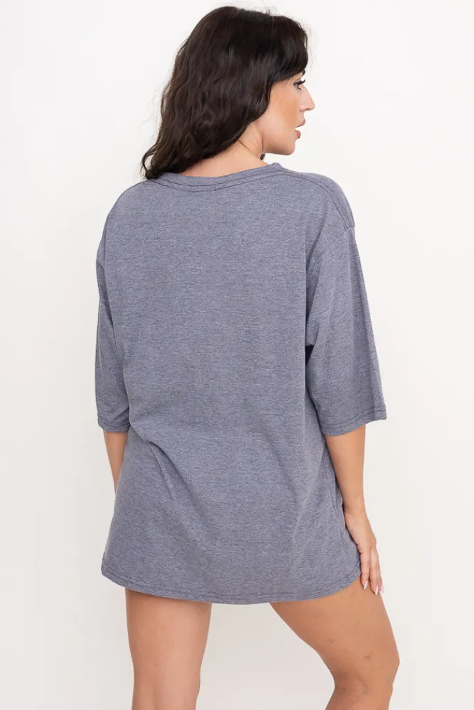 Polski Ciemnoszara Piżama z szortami PURENA