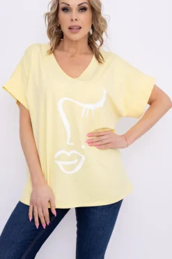 Damskie Włoski Cytrynowa Bluzka BELIANO Wzór 1