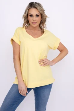 Damskie Polski Cytrynowa Bluzka MAKIA