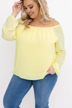 Damskie Włoski Cytrynowa Bluzka szyfonowa HILL