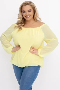 Damskie Włoski Cytrynowa Bluzka szyfonowa HILL