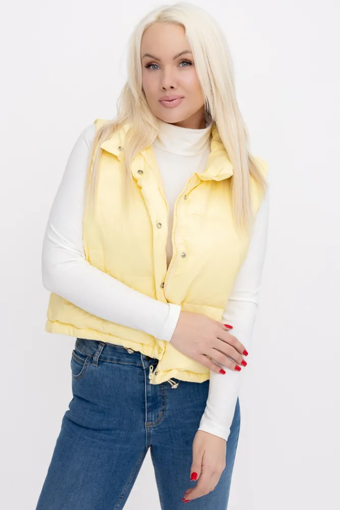 Damskie Cytrynowa Kamizelka ocieplana ALERVI