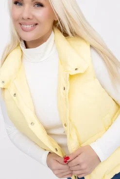 Damskie Cytrynowa Kamizelka ocieplana ALERVI