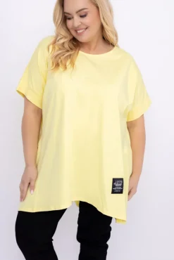 Damskie Włoski Cytrynowa Tunika STRIPI