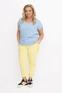 Damskie Włoski Cytrynowe Spodnie SENDI