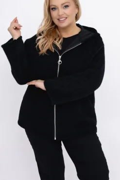 Damskie Włoski Czarna Bluza bouclé LONTINA