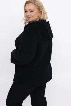 Damskie Włoski Czarna Bluza bouclé LONTINA