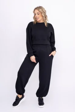 Damskie Włoski Czarna Bluza dresowa KANSIPI