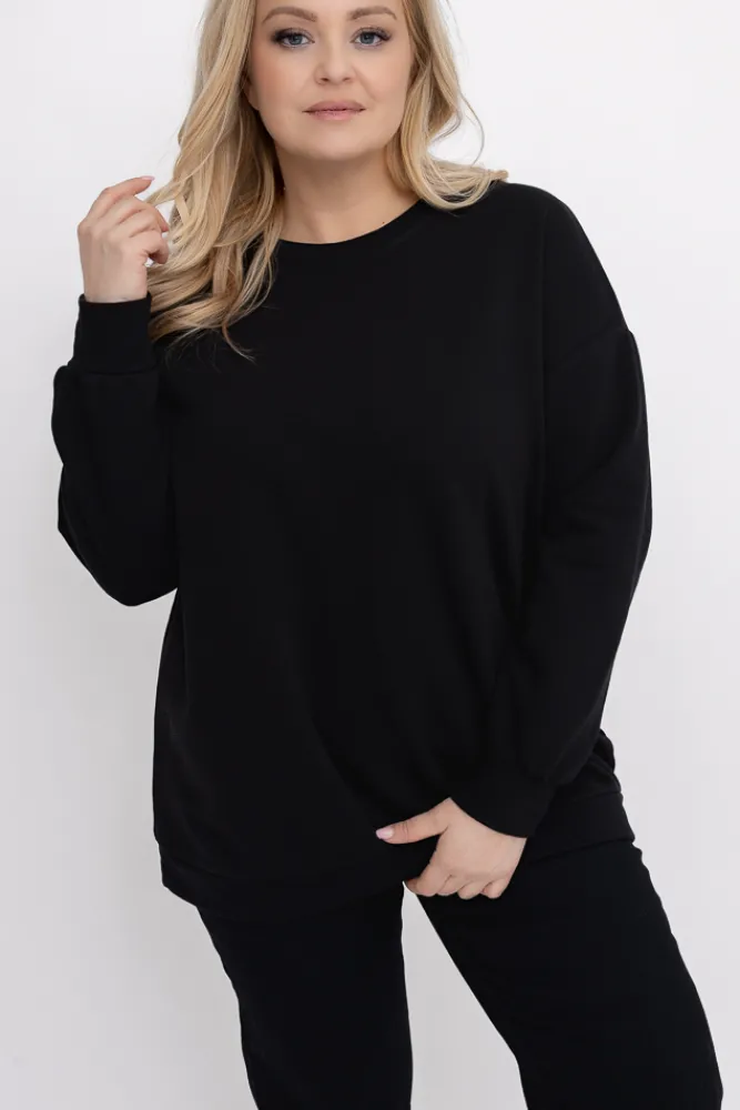 Damskie Włoski Czarna Bluza LINDI