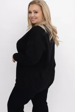 Damskie Włoski Czarna Bluza LINDI