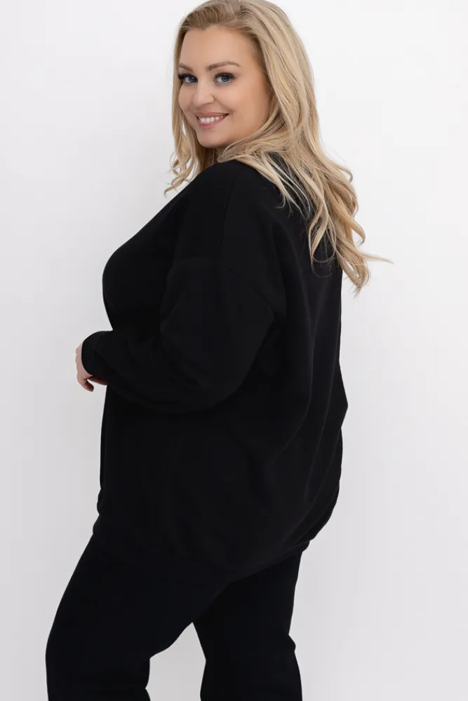 Damskie Włoski Czarna Bluza LINDI