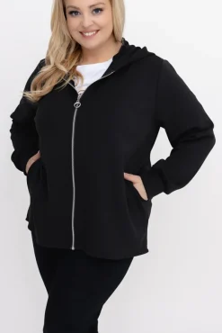 Damskie Włoski Czarna Bluza z kapturem KORDIEN
