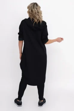 Damskie Włoski Czarna Bluza z kapturem OASIS