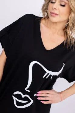 Damskie Włoski Czarna Bluzka BELIANO Wzór 1