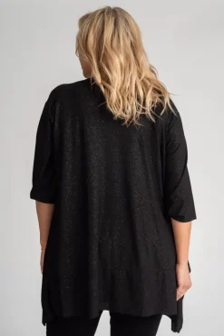 Damskie Polski Czarna Bluzka brokatowa QUENTI